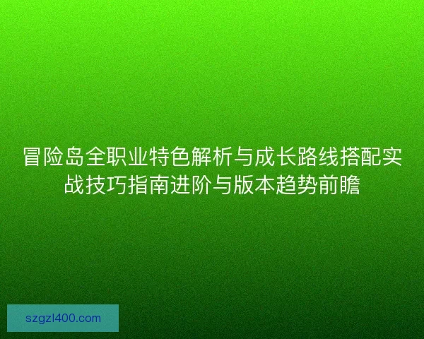 冒险岛全职业特色解析与成长路线搭配实战技巧指南进阶与版本趋势前瞻