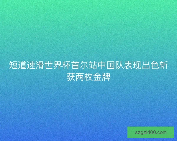 短道速滑世界杯首尔站中国队表现出色斩获两枚金牌
