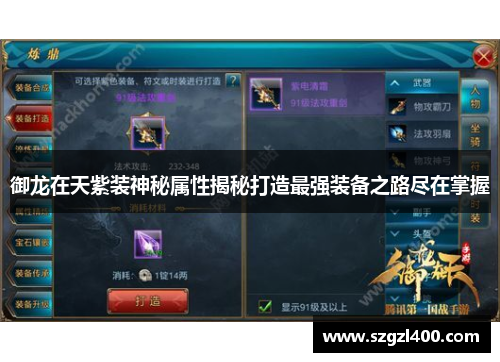 御龙在天紫装神秘属性揭秘打造最强装备之路尽在掌握